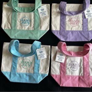 Trader Joe's Set of Pastel Mini Canvas Bag